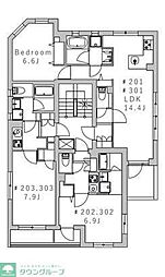 Granduo高円寺4 1Kの間取図画像