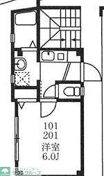メゾンフラワー荻窪 1Kの間取図画像