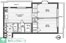 レジディア吉祥寺 2DKの間取図画像
