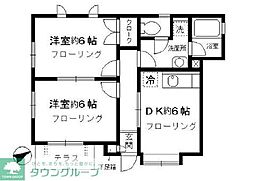 ベルズウィン 2DKの間取図画像
