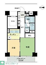 ベルエア新高円寺 2Kの間取図画像