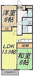 吉祥寺北町ハイム 2LDKの間取図画像