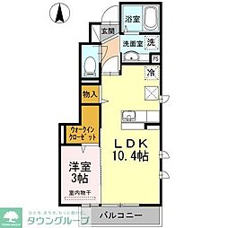 ヴェルドミール成城 1LDKの間取図画像