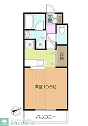 ベージュ南荻窪 1Kの間取図画像