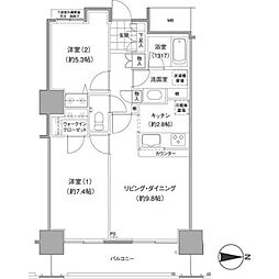イストワール 2LDKの間取図画像