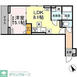 セレスティア桜上水 1LDKの間取図画像