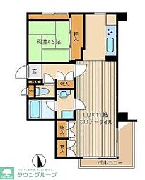 グローリアビル 1LDKの間取図画像