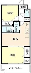 ロサレス荻窪 2DKの間取図画像
