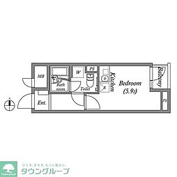 アール・デ・ココ三鷹 ワンルームの間取図画像