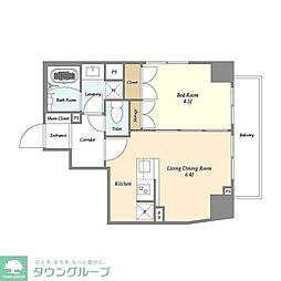 COMFORIA幡ヶ谷 1LDKの間取図画像