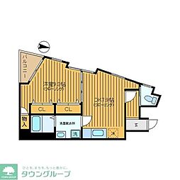 エクセデール坂上 1DKの間取図画像