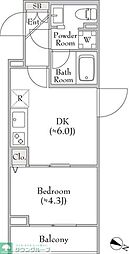 Dimus中野富士見町 1DKの間取図画像