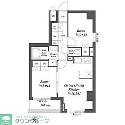 杉並区荻窪2丁目マンション 2LDKの間取図画像