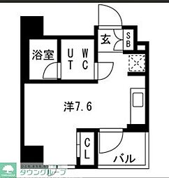 スパシエ新高円寺 ワンルームの間取図画像