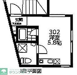 ベルヴィル白鷺 ワンルームの間取図画像