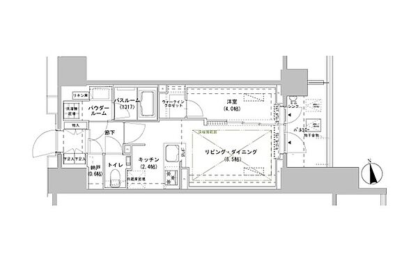 パークスフィア牛込神楽坂 606｜東京都新宿区南山伏町(賃貸マンション1LDK・6階・40.01㎡)の写真 その2