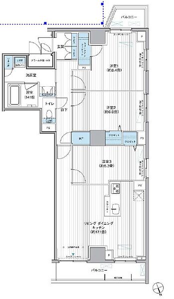 栖-すみか-浅草蔵前 1203｜東京都台東区駒形１丁目(賃貸マンション3LDK・12階・88.20㎡)の写真 その2