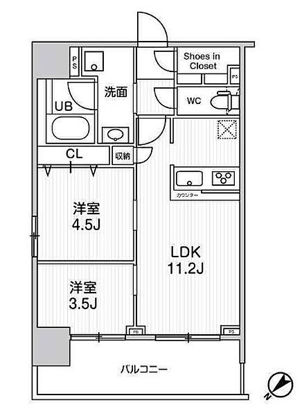 ジェノヴィア浅草Vスカイガーデン 802｜東京都台東区浅草５丁目(賃貸マンション2LDK・8階・46.73㎡)の写真 その2