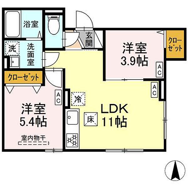 グラナーデ東尾久II 103｜東京都荒川区東尾久４丁目(賃貸アパート2LDK・1階・44.08㎡)の写真 その2