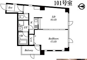 ピュアシャイン 101 ｜ 東京都新宿区四谷４丁目21-48（賃貸マンション1LDK・1階・36.15㎡） その2