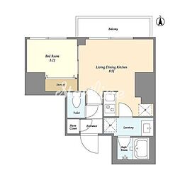 クラリティア西日暮里 6階1LDKの間取り