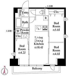 CLK南千住 4階3LDKの間取り