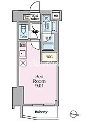 ハイズ三ノ輪II 4階ワンルームの間取り