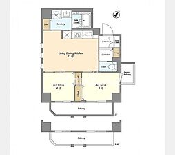 リテラス三ノ輪ウエスト 2LDKの間取図画像
