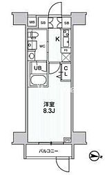 ジェノヴィア三ノ輪2スカイガーデン 1Kの間取図画像