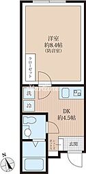 ラシクラス上野 1DKの間取図画像