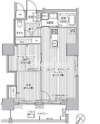 グランデュール富士 1SLDKの間取図画像