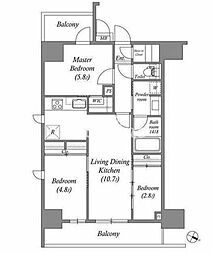 ACPレジデンス浅草 2SLDKの間取図画像