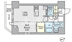 CRESTCOURTUENO 1LDKの間取図画像