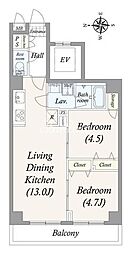 ALPHACOURT町屋 2LDKの間取図画像