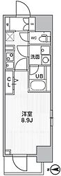 THEパームス熊野前 1Kの間取図画像