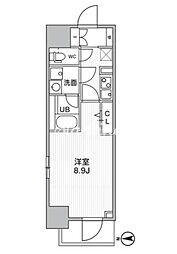THEパームス熊野前 1Kの間取図画像