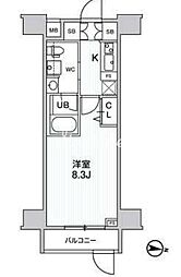 ジェノヴィア三ノ輪2スカイガーデン 1Kの間取図画像