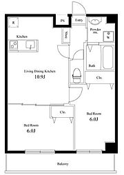 ラヴィエント浅草言問 2LDKの間取図画像
