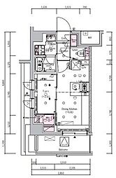 シーフォルム北千住(SYFORME KITA-SENJYU) 1DKの間取図画像