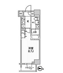 ジェノヴィア三ノ輪スカイガーデン 1Kの間取図画像