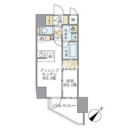 アジールコート町屋 1DKの間取図画像