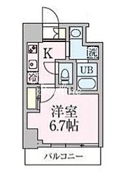 ブランシュワ 1Kの間取図画像