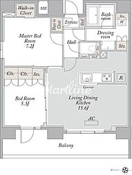 ラクラス浅草 2LDKの間取図画像