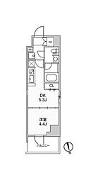 リテラス南千住サウス 1DKの間取図画像