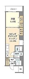 コスモグランス東日暮里 1LDKの間取図画像