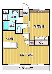 アメニティ 1LDKの間取図画像