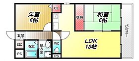 エムライフ  ｜ 大阪府八尾市宮町4丁目（賃貸マンション2LDK・2階・57.00㎡） その2