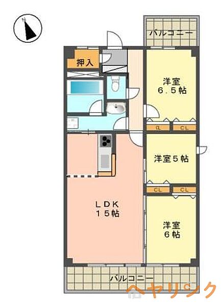 The　West　Oak ｜愛知県名古屋市名東区代万町3丁目(賃貸マンション3LDK・3階・70.87㎡)の写真 その2