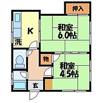 溝口アパートB棟 5 ｜ 長崎県長崎市辻町12-11（賃貸アパート2K・1階・27.00㎡） その2