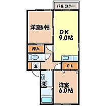 セジュールあいの B（愛野町） 202 ｜ 長崎県雲仙市愛野町乙877-3（賃貸アパート2DK・2階・50.42㎡） その2